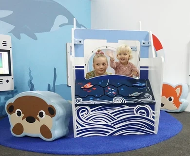 IKC blauwe speelhoek met Arctic thema en boot voor kinderen
