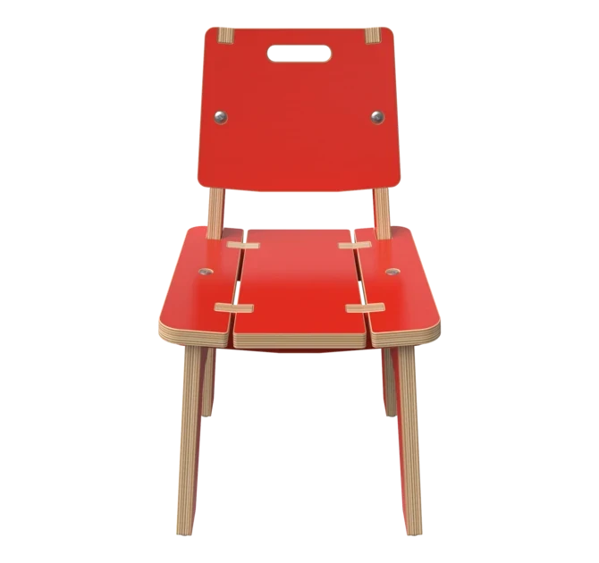 Rode houten stoel voor kinderen | IKC Kindermeubels