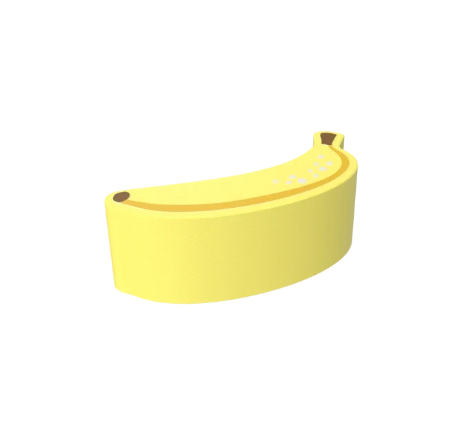 De Softplay Banana is een handgemaakt zacht zitmeubel voor uw kinderhoek