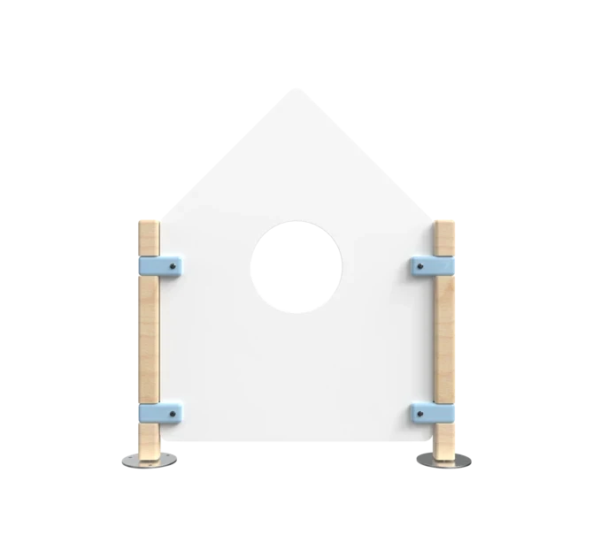 Laag hekwerk voor kinderhoek in de vorm van een huis | IKC Hekwerken