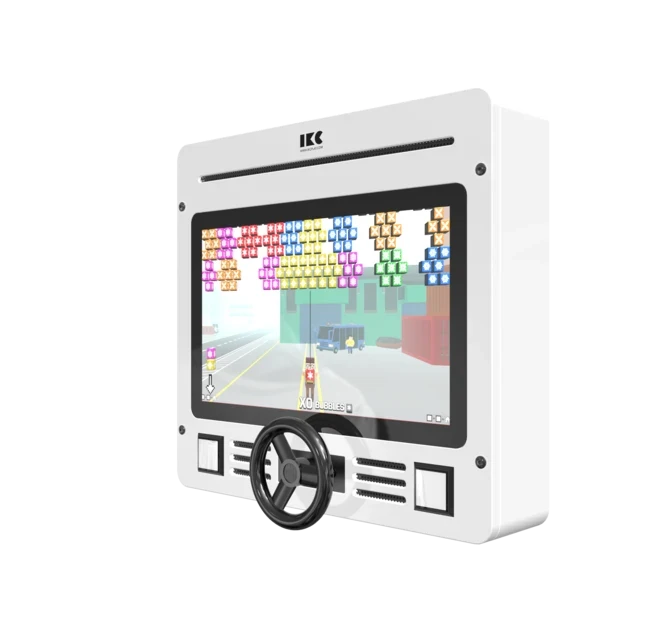 Interactief speelsysteem met stuur voor een extra beleving met verschillende spellen