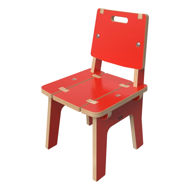 Rode houten stoel voor kinderen | IKC Kindermeubels