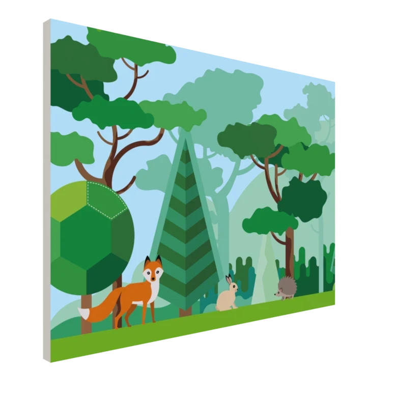 Forex wand met een bos thema voor extra beleving in een speelhoek