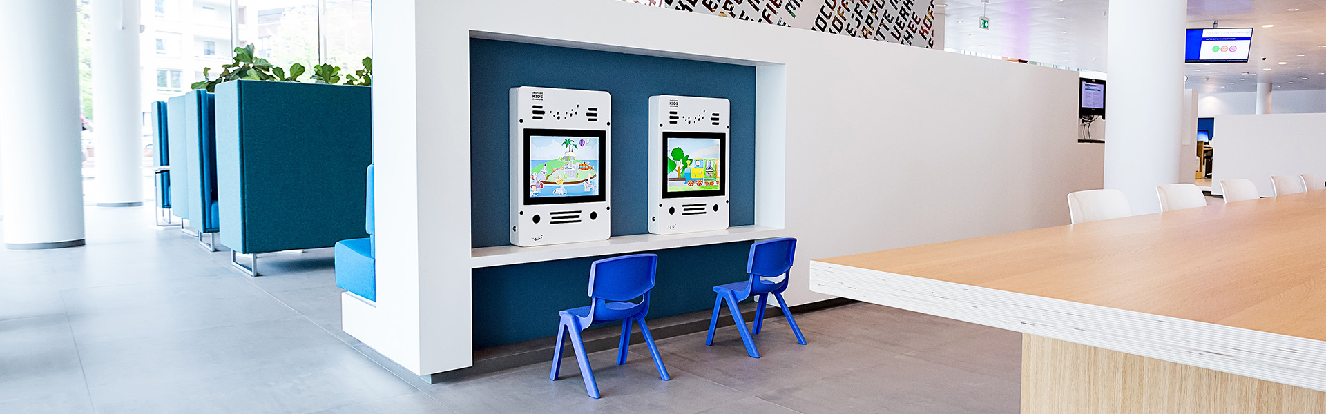 this image shows a kids corner with interactive play system