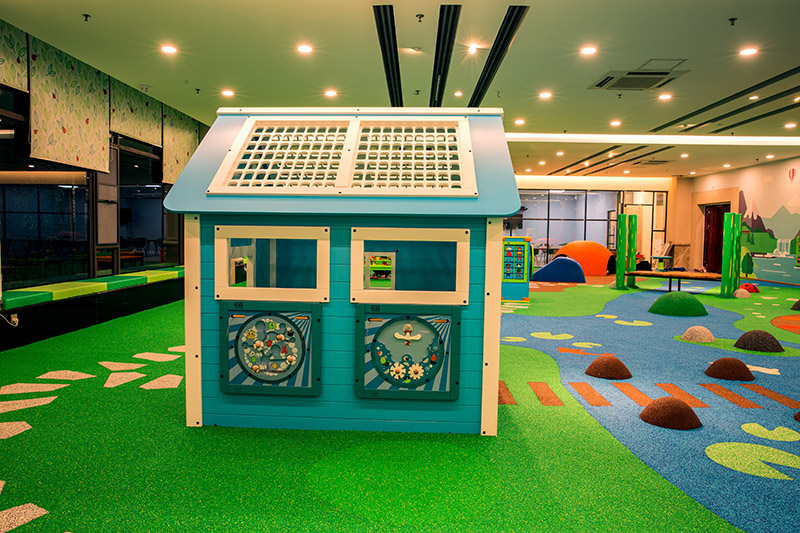 A playhouse with wall games in a public place in Chengdu