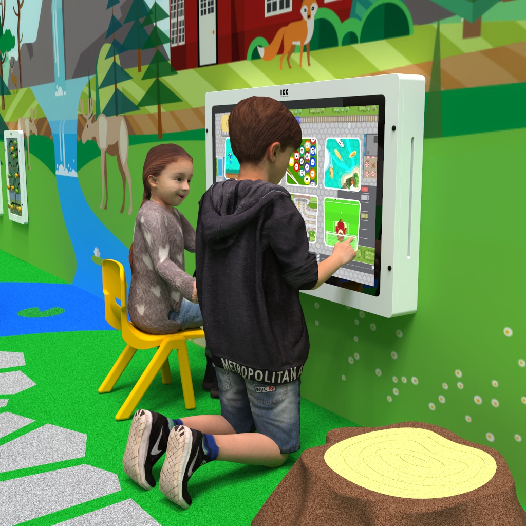 This image shows an interactive play system Delta 43 inch