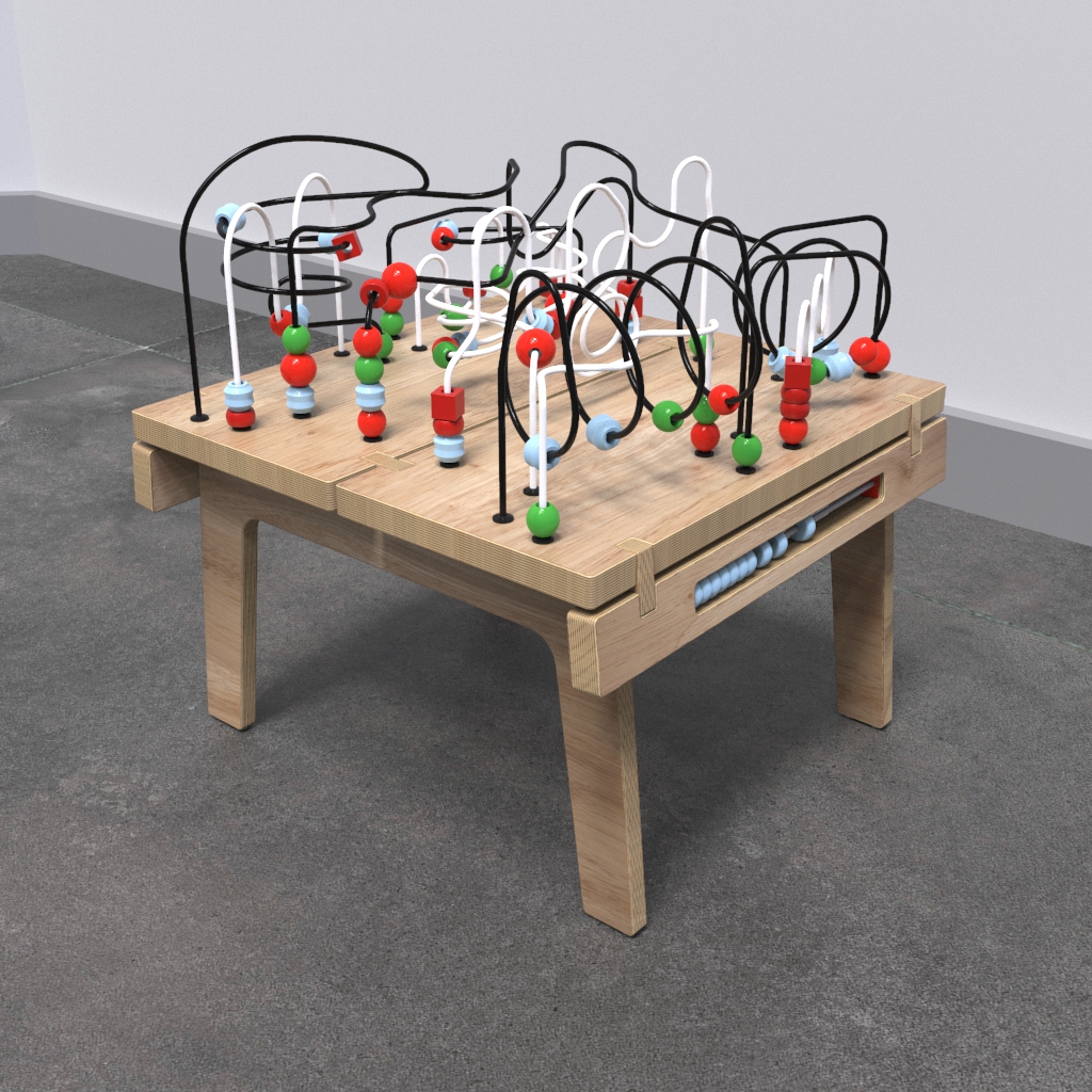 Kids wirebeads table Buxus wood | IKC bead table