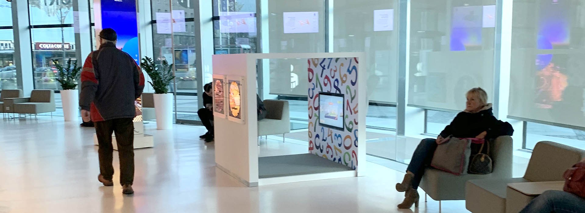 A small children's play area in a bank in Warsaw