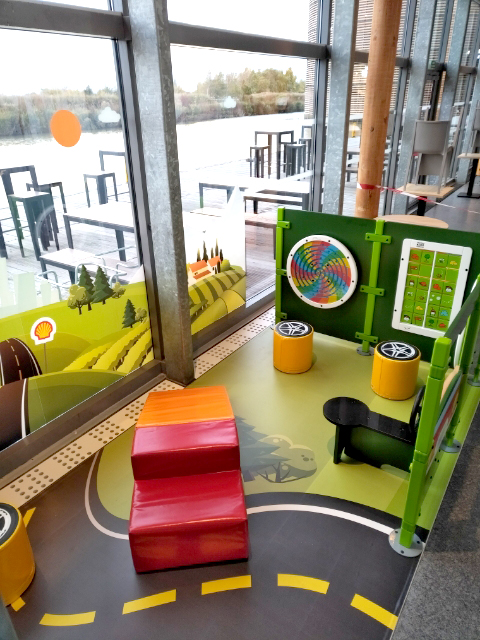 A children's play area at Shell petrol stations in France