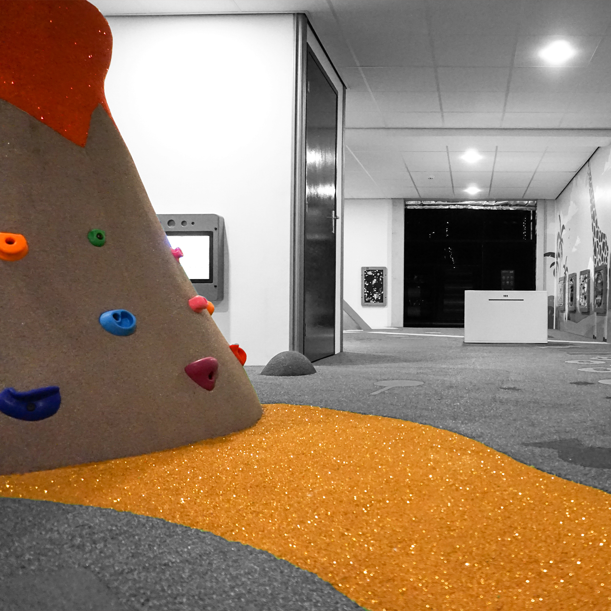 Glitter epdm for more experience in a children's corner