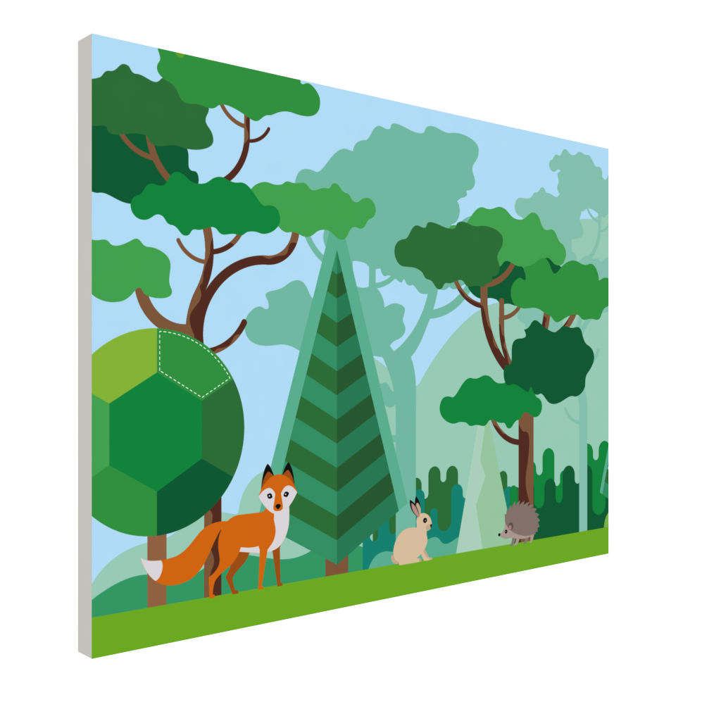 Forex wall with a forest theme for extra experience in a play corner