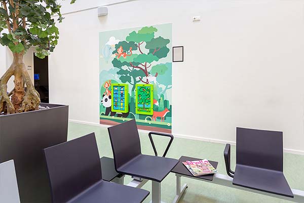 Pleasant waiting in your waiting room by a children's corner
