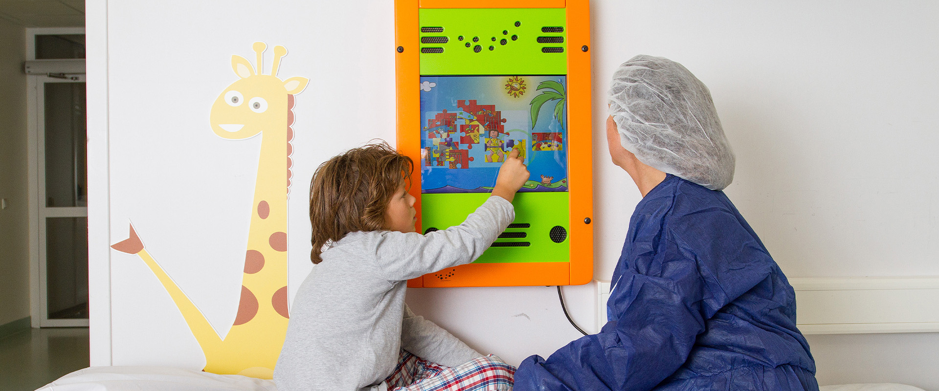 Wall game for children in hospital