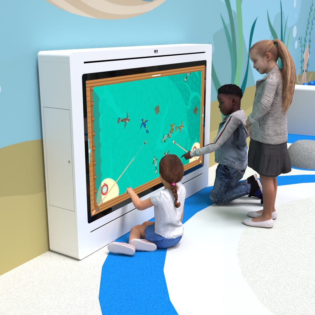 This image shows an interactive play system Delta 65 inch