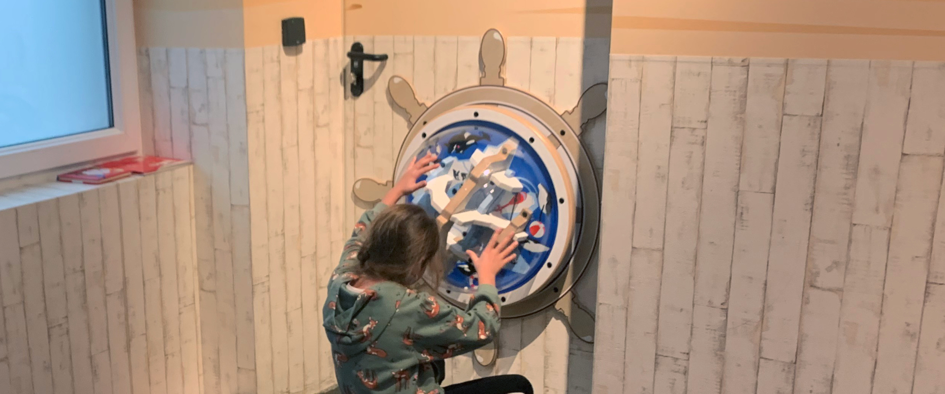 wall game in children's corner restaurant