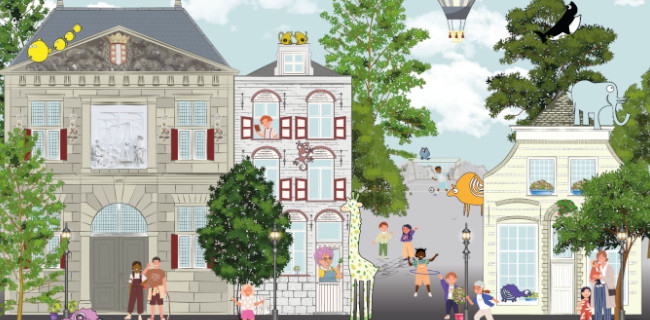 Wanddesign voor de kinderhoek in de wachtkamer van het GHZ ziekenhuis Wanddesign voor de kinderhoek in de wachtkamer van het GHZ ziekenhuis