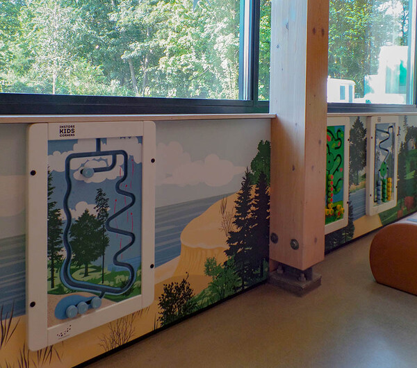 Play corner visitors centre Kennermerduinen This picture shows a play corner in a visitors information centre of a Dutch national park