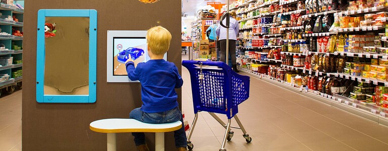 this image shows a kids corner in a supermarket