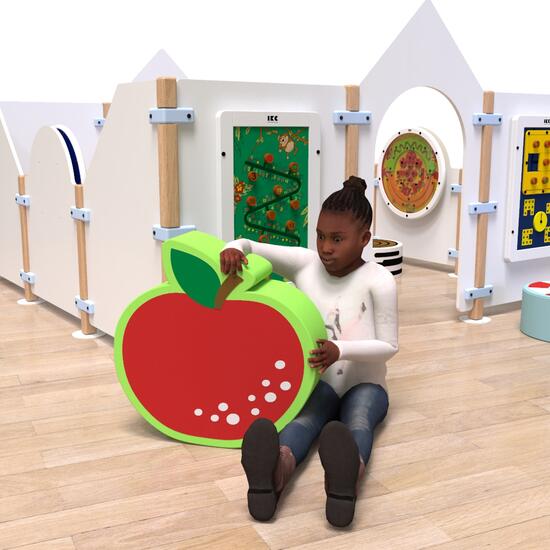 Op deze afbeelding staat een softplay Apple