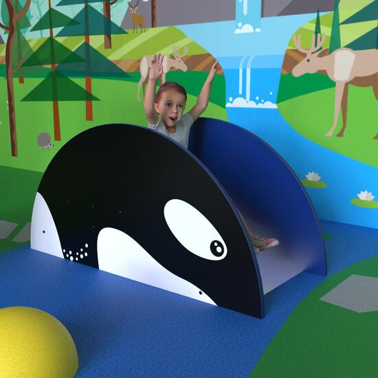 This image shows a play system orca slide