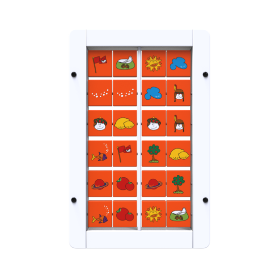 On this image you can see Memory wall games white with orange