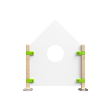 Laag hekwerk voor kinderhoek in de vorm van een huis | IKC Hekwerken